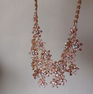 F21 Floral Gem Statement Necklace